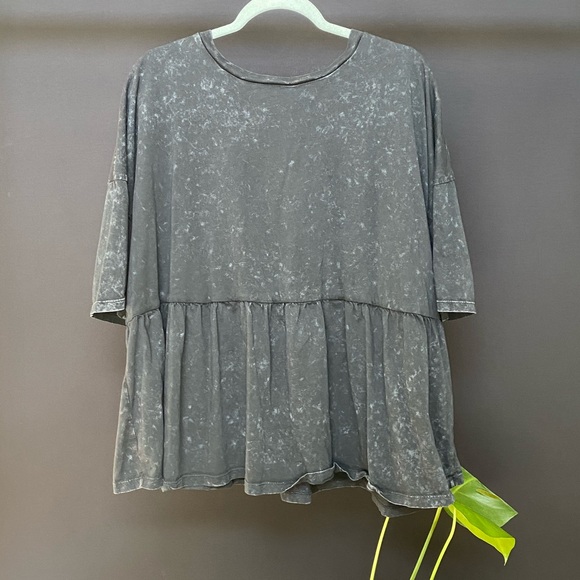 COPY - Smock Top in Washed Charcoal - Picture 2 of 3
